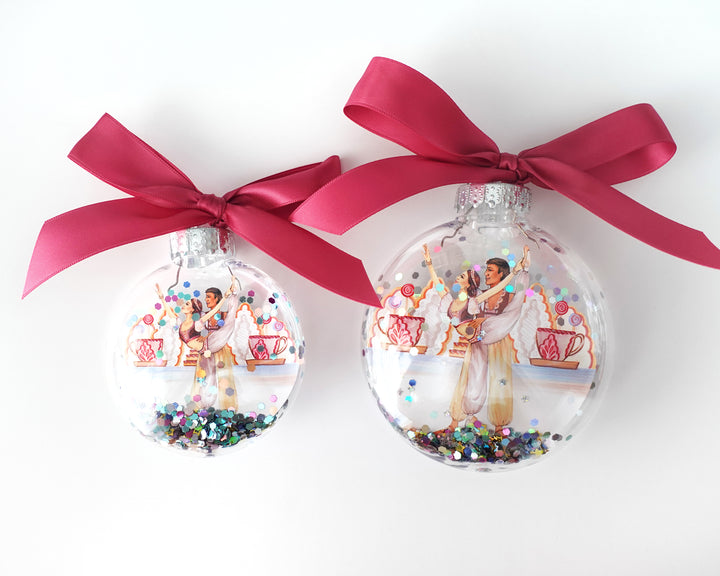 Coffee Dancer Nutcracker Glitter Christmas Ornament
