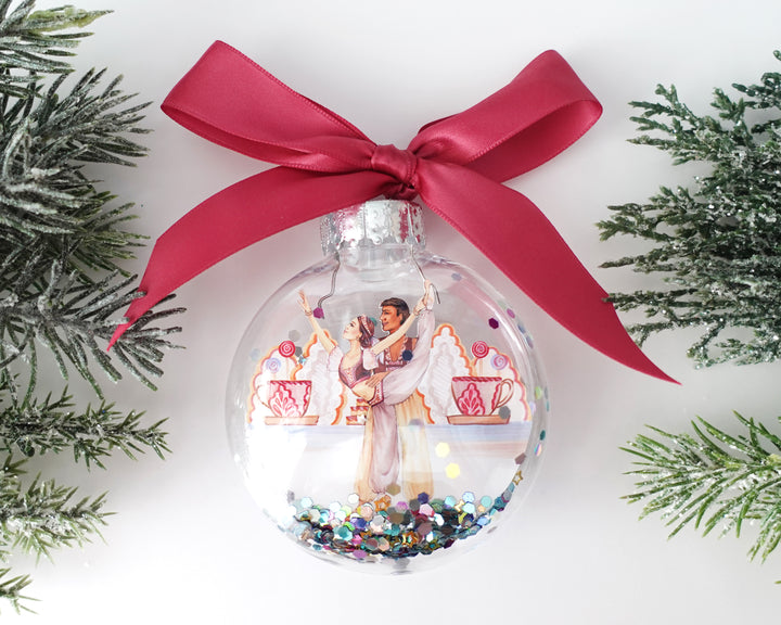 Coffee Dancer Nutcracker Glitter Christmas Ornament