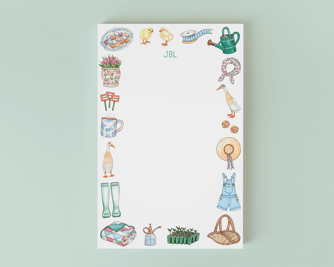 Cottage Garden Favorite Things Personalized Notepad