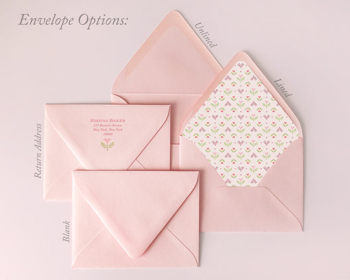 Cross Stitch Hearts Flat Note Cards