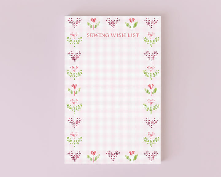 Cross Stitch Hearts Personalized Notepad