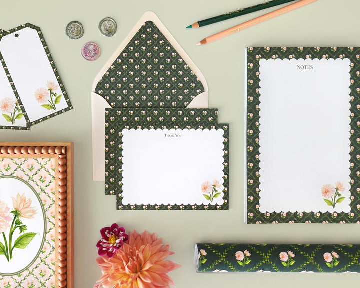Dahlia Vines Personalized Notepad