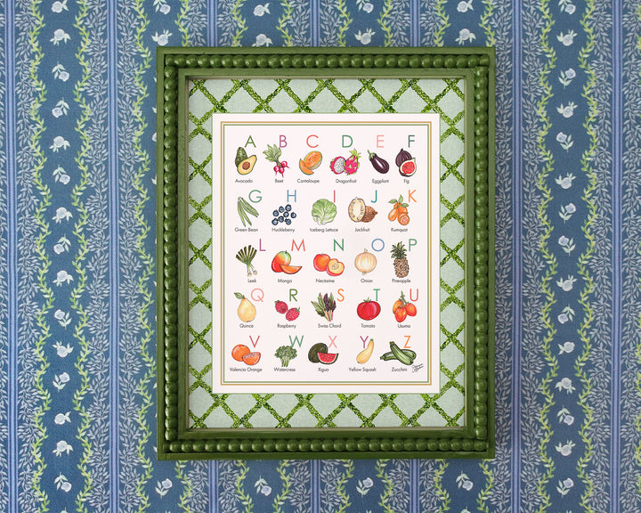 Fruit & Veggie Alphabet Art Print