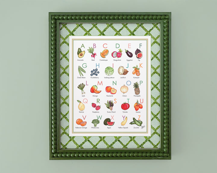 Fruit & Veggie Alphabet Art Print