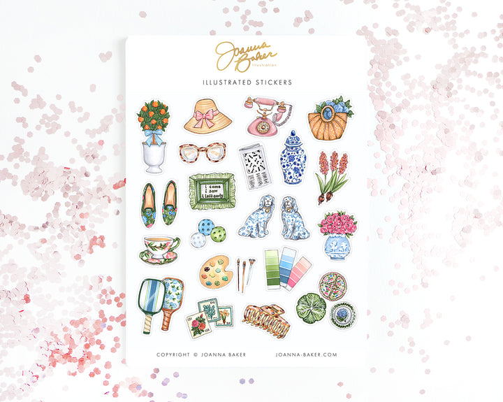 Grandmillennial Pastime Favorite Things Stickers