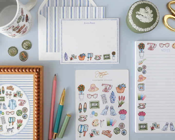 Grandmillennial Pastimes Personalized Notepad
