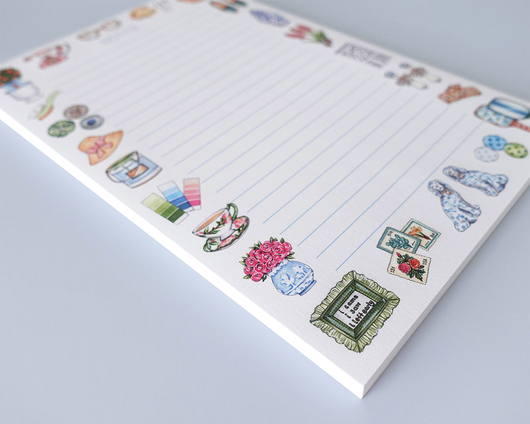 Grandmillennial Pastimes Personalized Notepad
