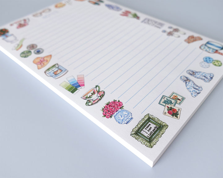 Grandmillennial Pastimes Personalized Notepad
