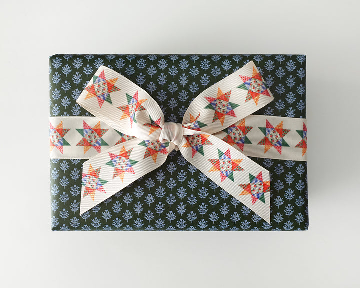 Heart Vine Block Print Gift Wrap Sheets