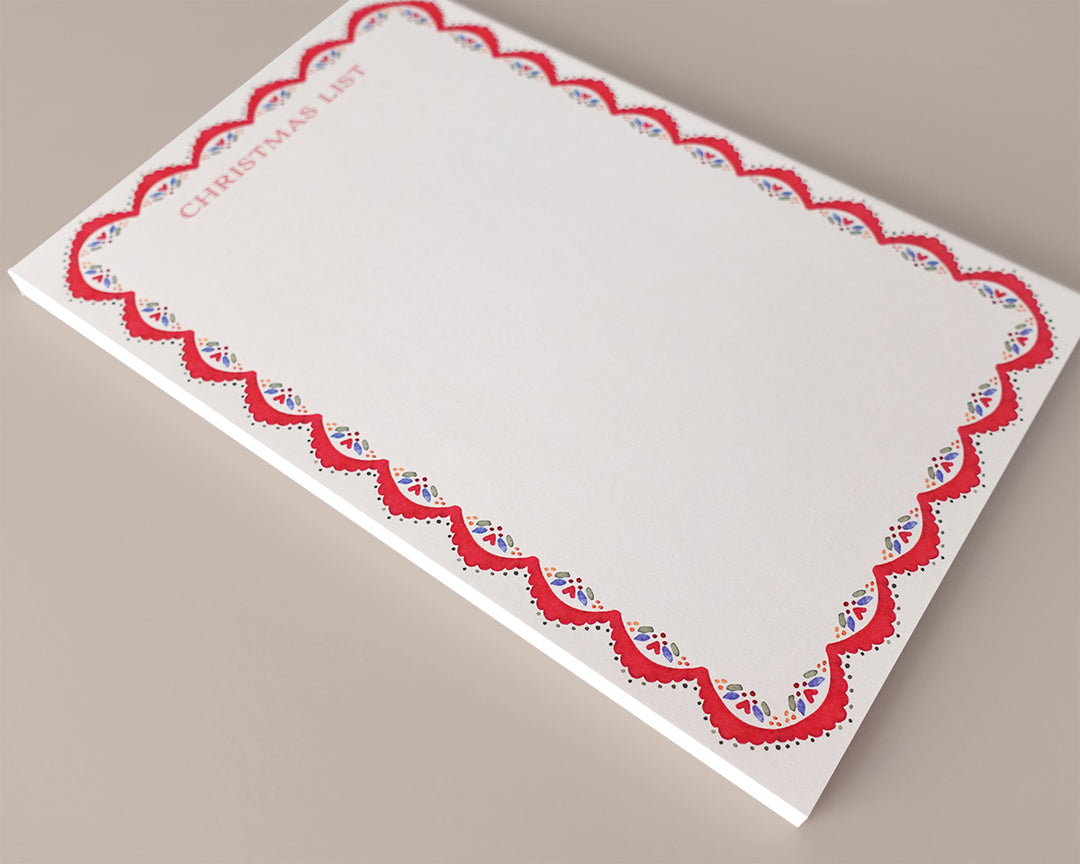 Holiday Lace Personalized Notepad