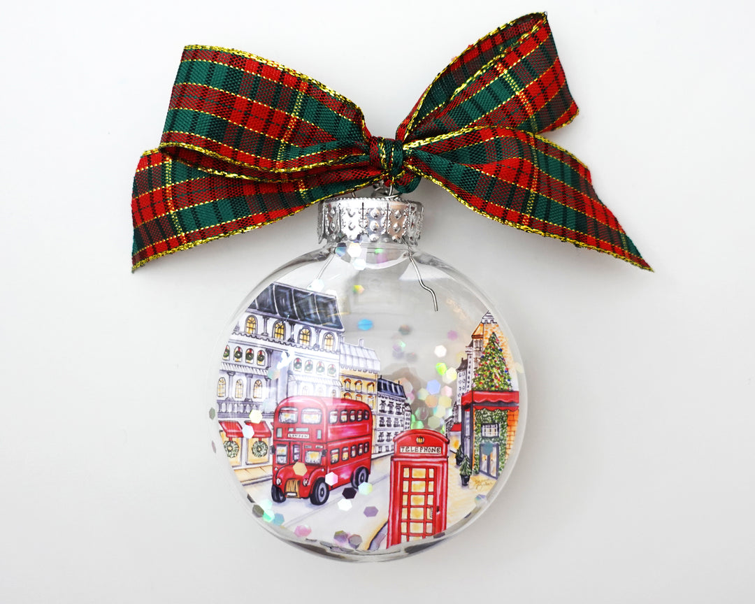 Create Your Own City Glitter Ornament Gift Set of 6