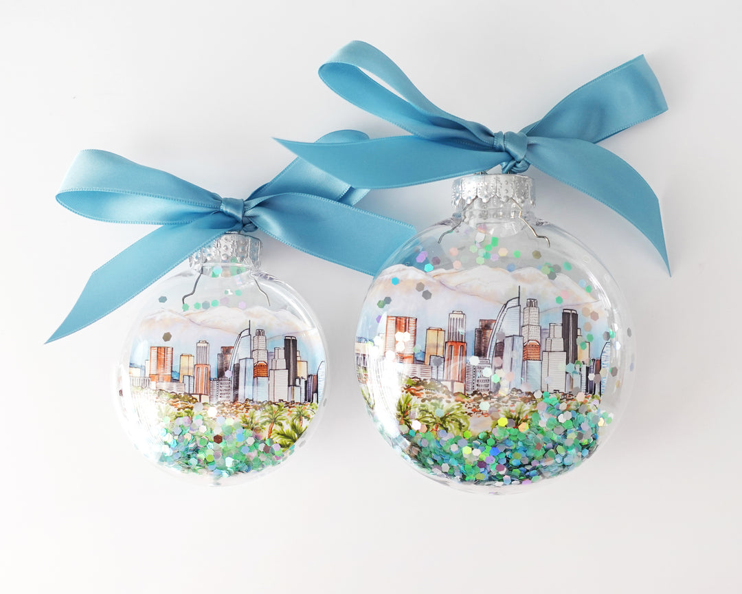 Los Angeles Glitter Christmas Ornament