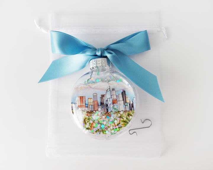 Los Angeles Glitter Christmas Ornament