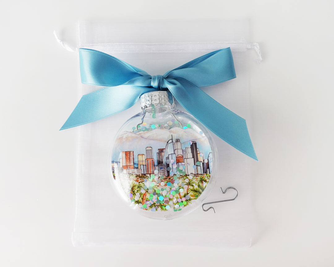 Create Your Own City Glitter Ornament Gift Set of 6