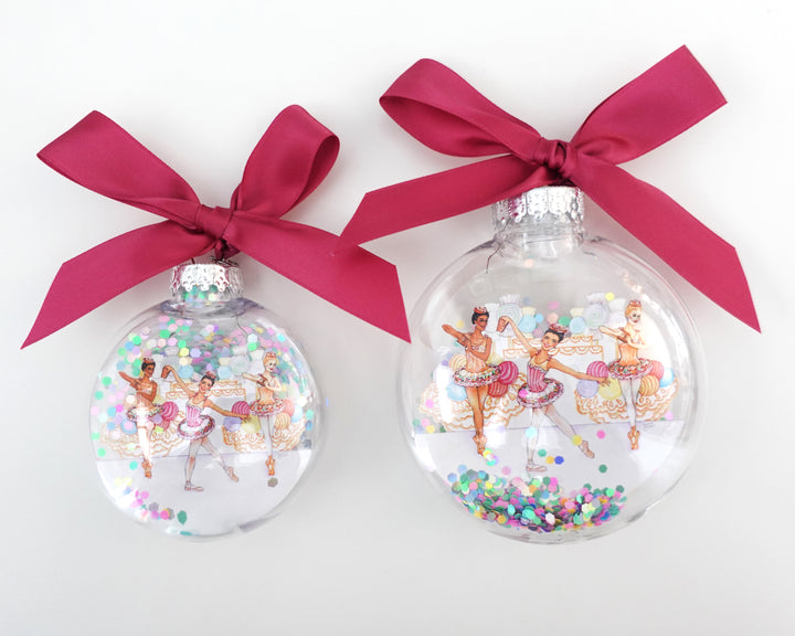 Marzipan Dancers Nutcracker Glitter Christmas Ornament