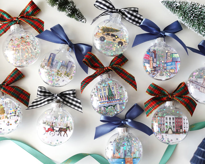 Create Your Own NYC Glitter Ornament Gift Set of 3