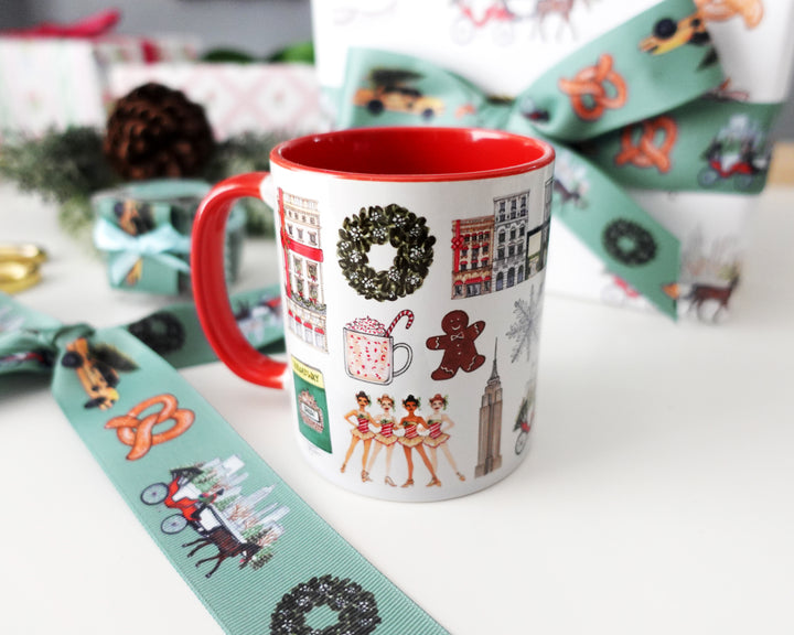 Christmas in New York Illustrated Mug