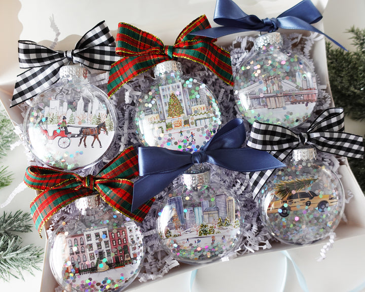 Create Your Own NYC Glitter Ornament Gift Set of 6