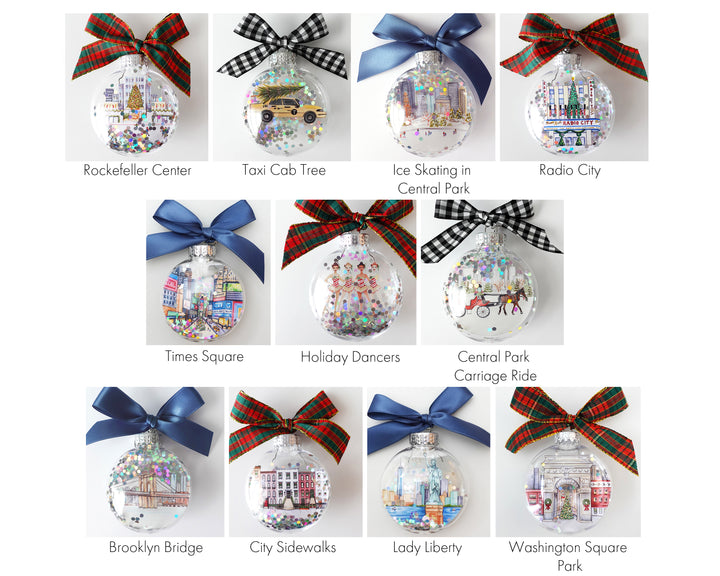 Create Your Own NYC Glitter Ornament Gift Set of 6