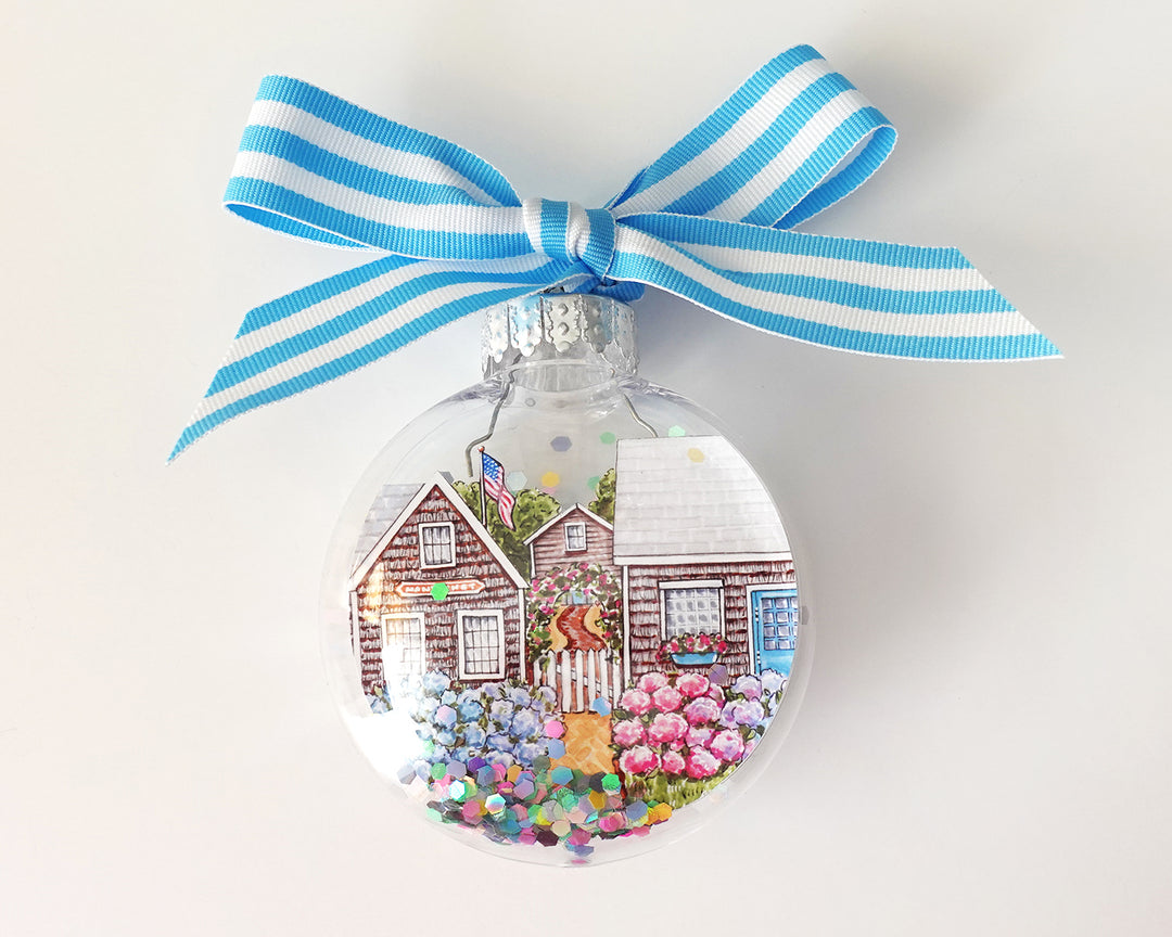 Nantucket Glitter Christmas Ornament
