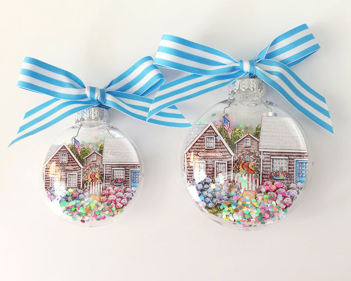 Nantucket Glitter Christmas Ornament
