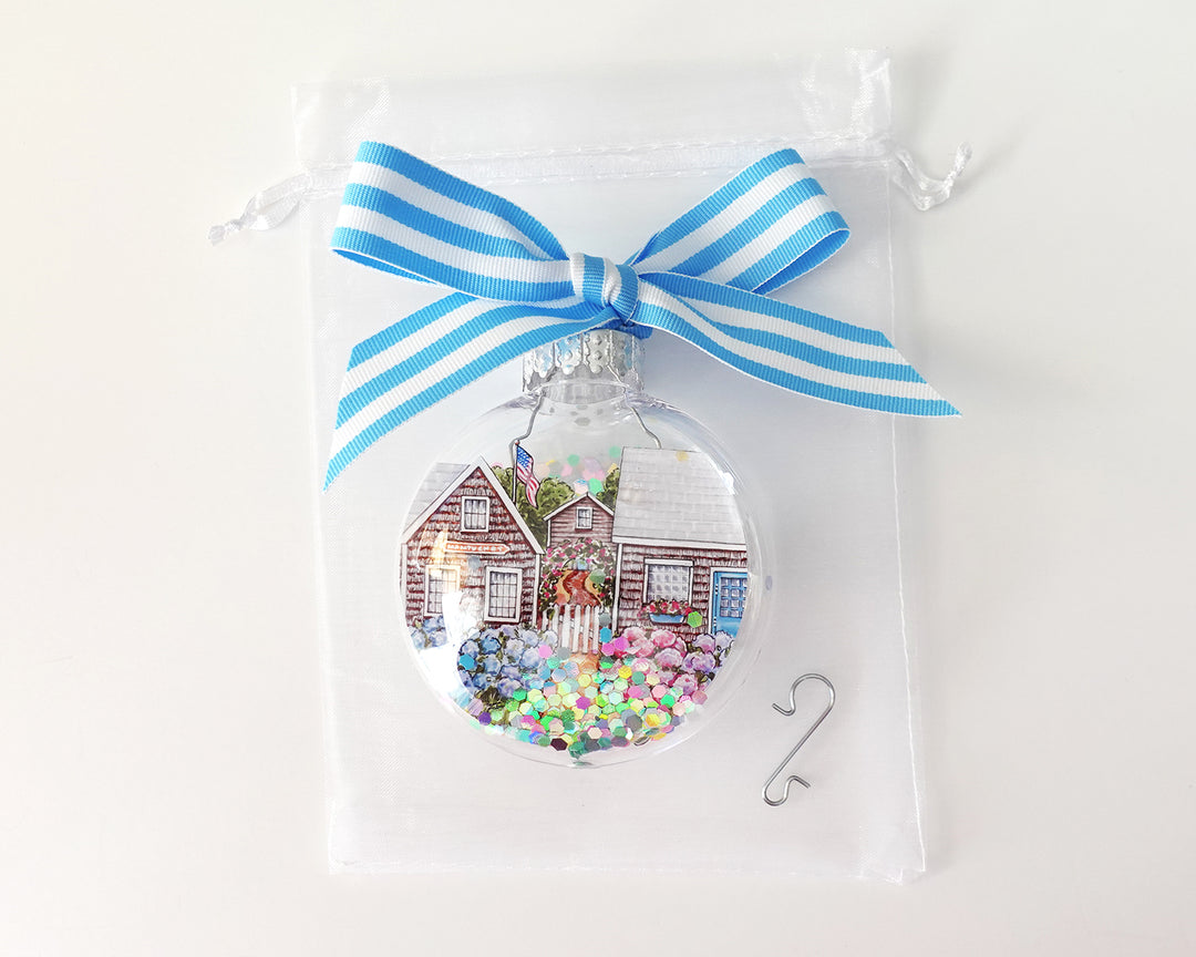 Nantucket Glitter Christmas Ornament