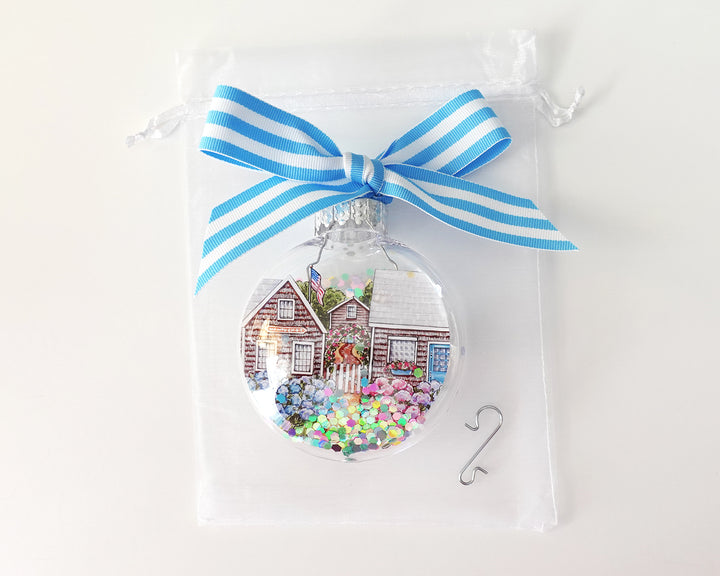Nantucket Glitter Christmas Ornament