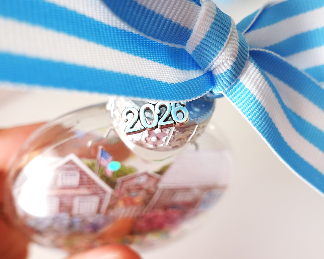 Nantucket Glitter Christmas Ornament