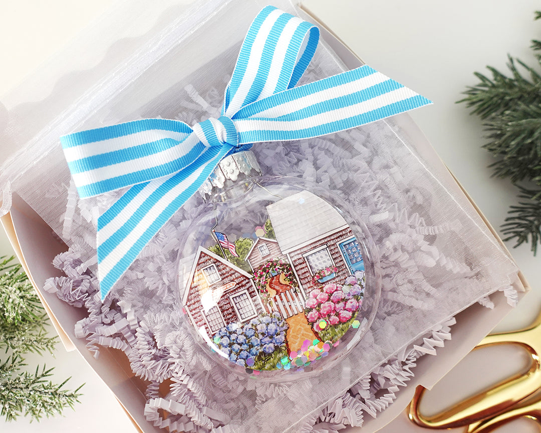 Nantucket Glitter Christmas Ornament