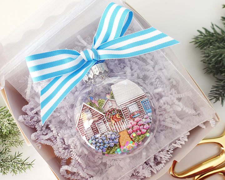 Nantucket Glitter Christmas Ornament