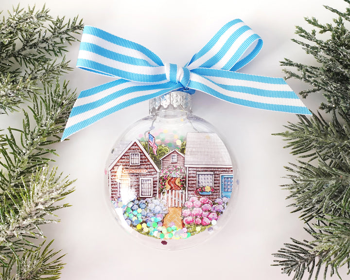 Nantucket Glitter Christmas Ornament
