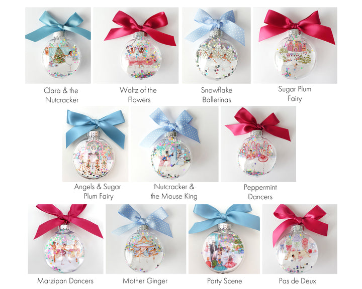 Create Your Own Nutcracker Glitter Ornament Gift Set of 6