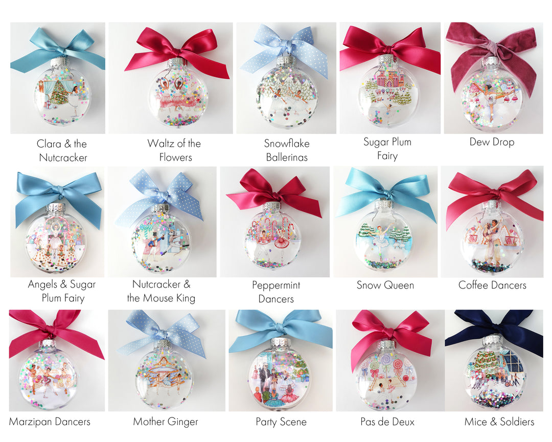 Create Your Own Nutcracker Glitter Ornament Gift Set of 3