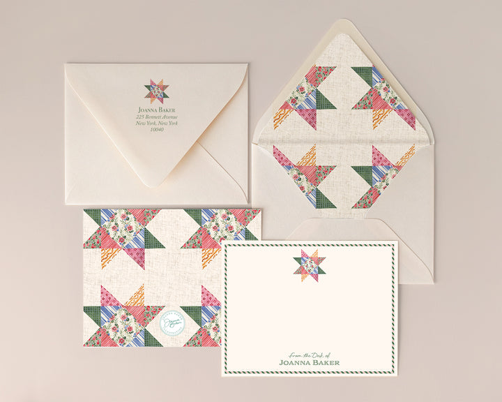 Quilted Star Flat Note Cards