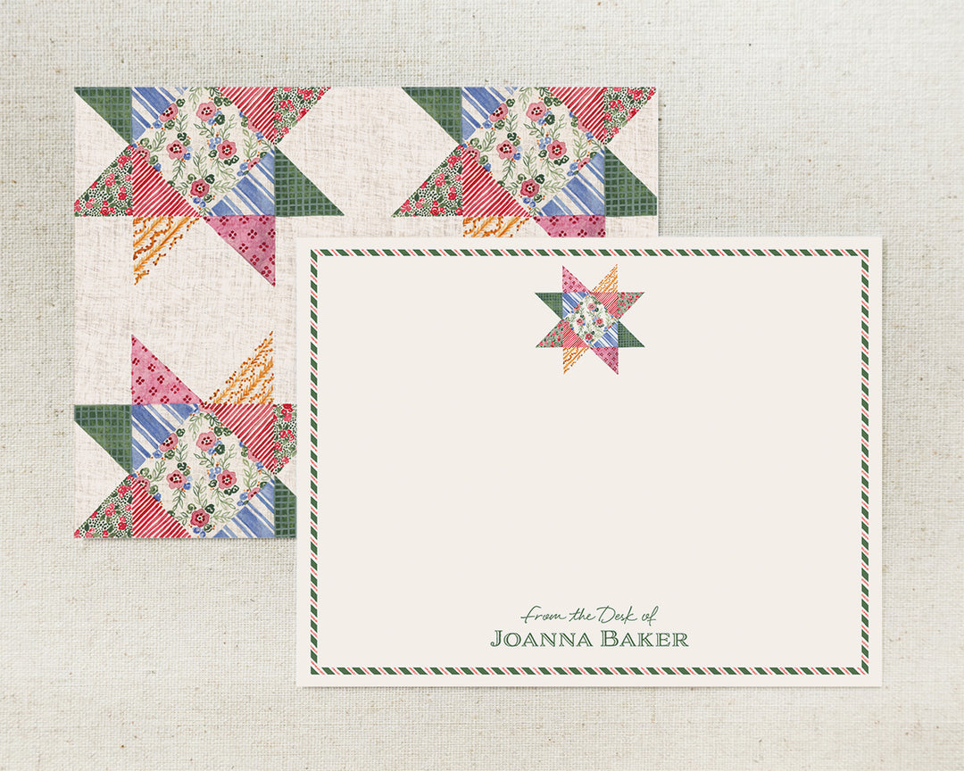 Quilted Star Flat Note Cards
