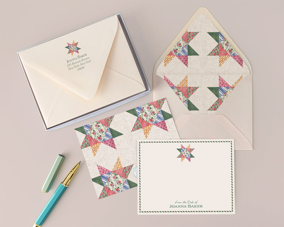 Quilted Star Flat Note Cards