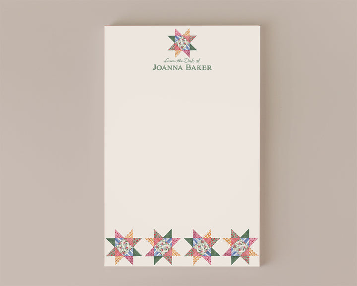 Quilted Star Personalized Notepad