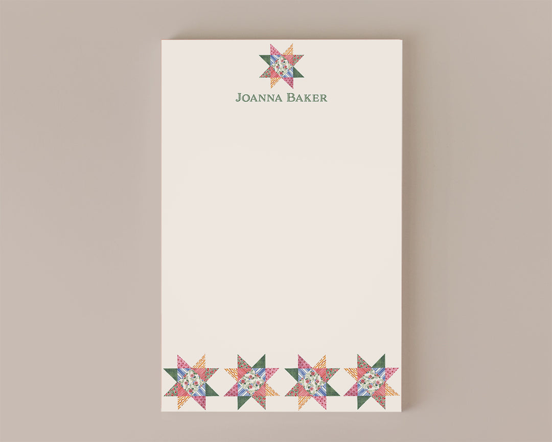 Quilted Star Personalized Notepad