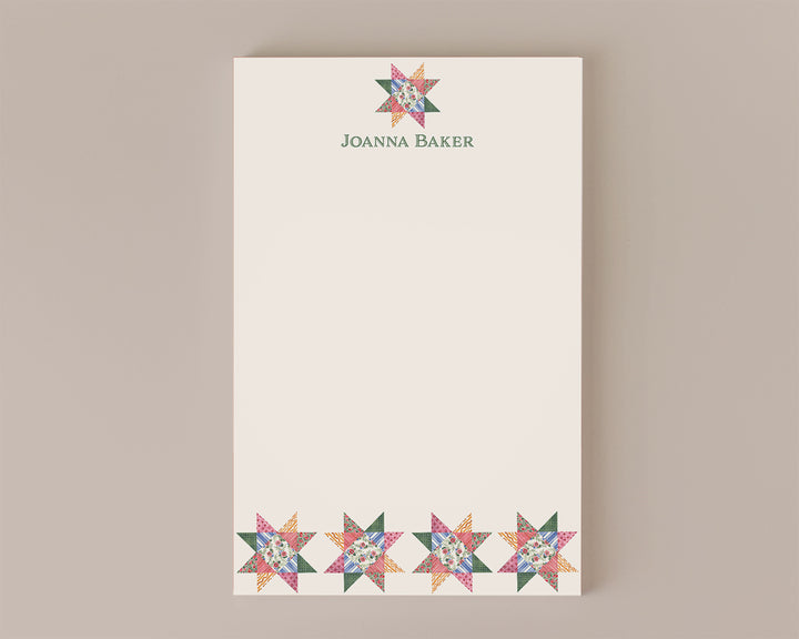 Quilted Star Personalized Notepad