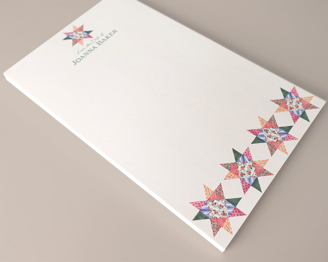Quilted Star Personalized Notepad