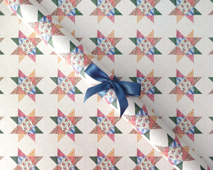 Quilted Star Gift Wrap Sheets