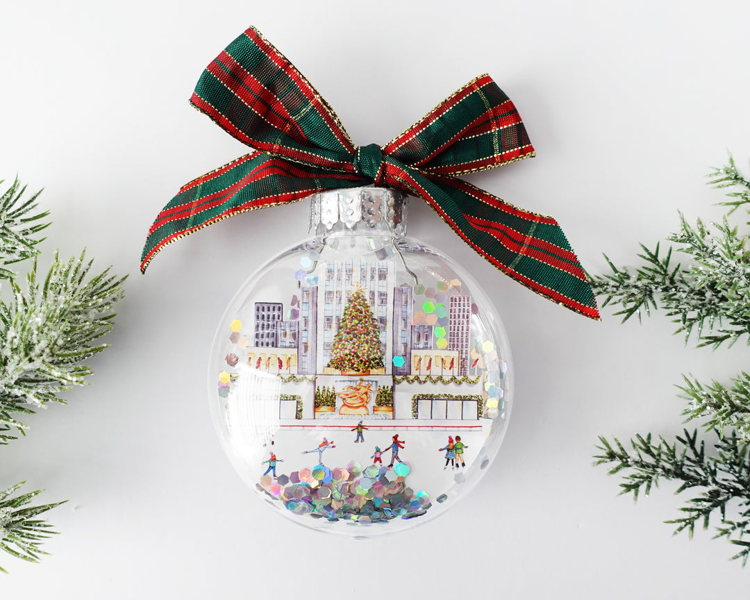 Create Your Own City Glitter Ornament Gift Set of 6