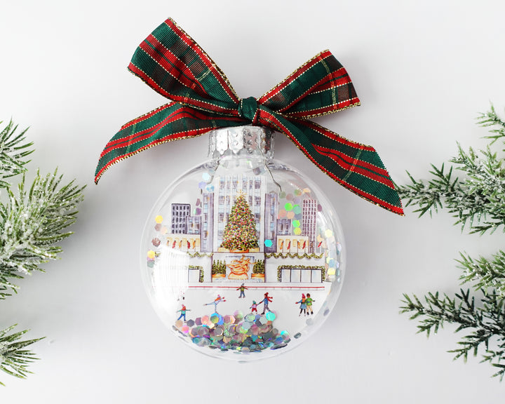 Create Your Own City Glitter Ornament Gift Set of 6