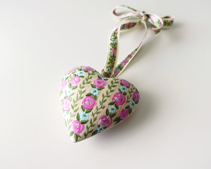 Rose Vines Heart Charm