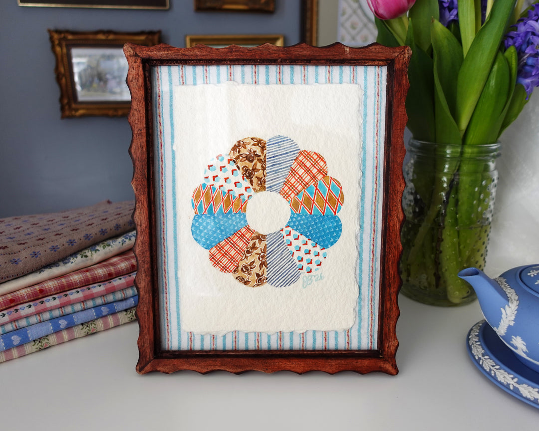 Cinnamon Aqua Quilt Block