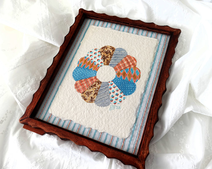 Cinnamon Aqua Quilt Block