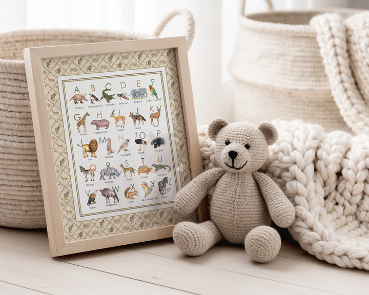Safari Animal Alphabet Art Print