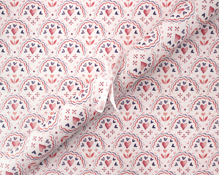 Scalloped Hearts Gift Wrap Sheets