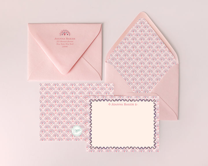 Scalloped Hearts Flat Note Cards