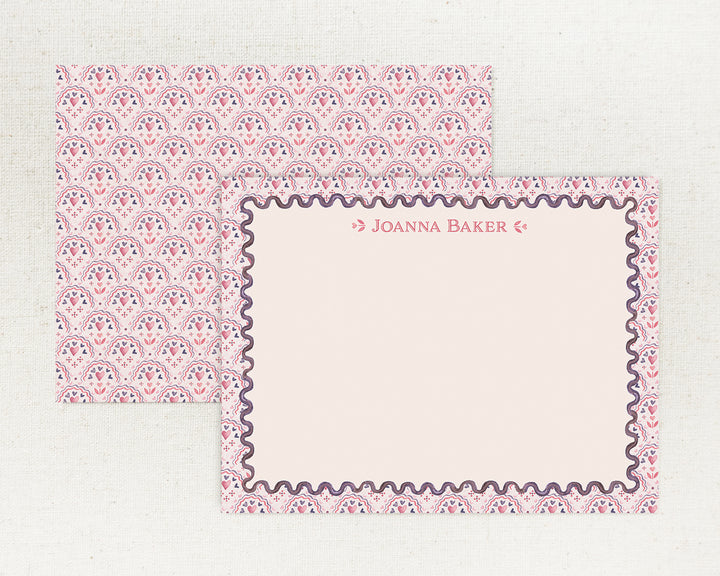 Scalloped Hearts Flat Note Cards